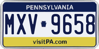 PA license plate MXV9658