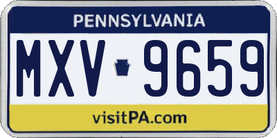 PA license plate MXV9659