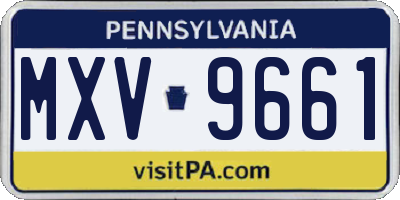 PA license plate MXV9661