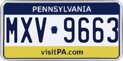 PA license plate MXV9663
