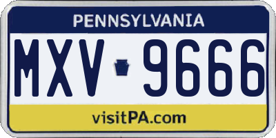PA license plate MXV9666