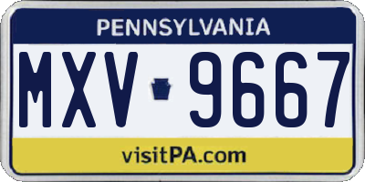 PA license plate MXV9667