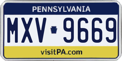 PA license plate MXV9669