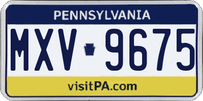 PA license plate MXV9675