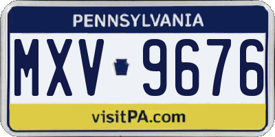 PA license plate MXV9676