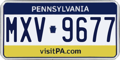 PA license plate MXV9677