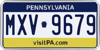 PA license plate MXV9679