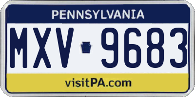 PA license plate MXV9683