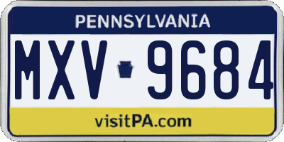 PA license plate MXV9684