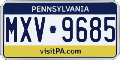 PA license plate MXV9685