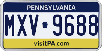 PA license plate MXV9688