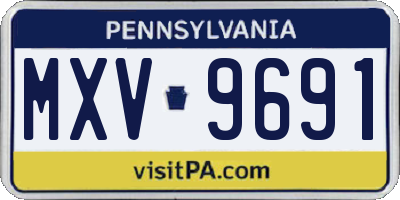 PA license plate MXV9691