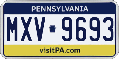 PA license plate MXV9693