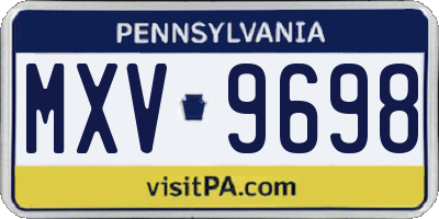 PA license plate MXV9698