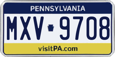 PA license plate MXV9708