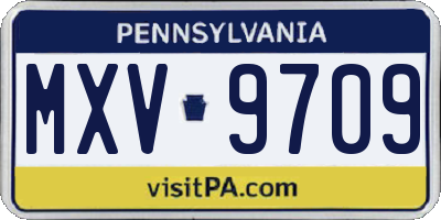 PA license plate MXV9709
