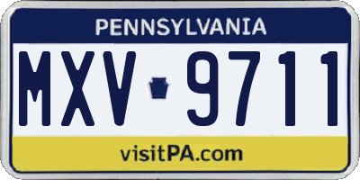 PA license plate MXV9711