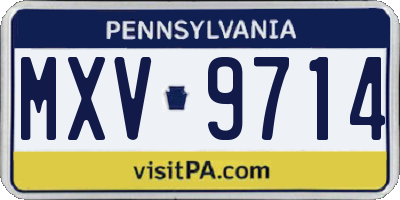 PA license plate MXV9714