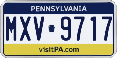 PA license plate MXV9717