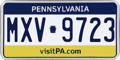 PA license plate MXV9723