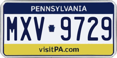 PA license plate MXV9729