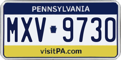 PA license plate MXV9730