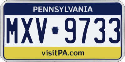 PA license plate MXV9733