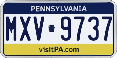 PA license plate MXV9737