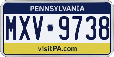 PA license plate MXV9738