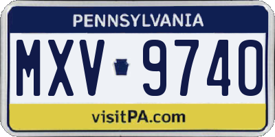 PA license plate MXV9740