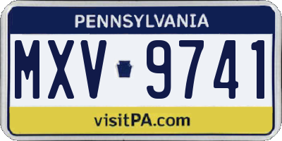 PA license plate MXV9741