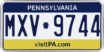 PA license plate MXV9744