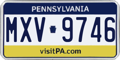 PA license plate MXV9746
