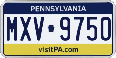 PA license plate MXV9750