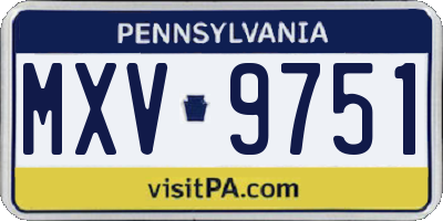 PA license plate MXV9751