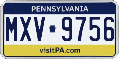 PA license plate MXV9756