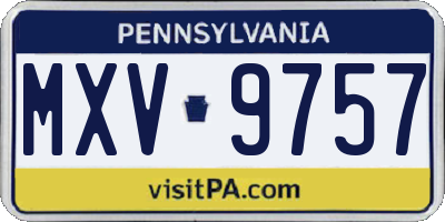 PA license plate MXV9757