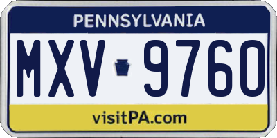 PA license plate MXV9760