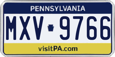 PA license plate MXV9766