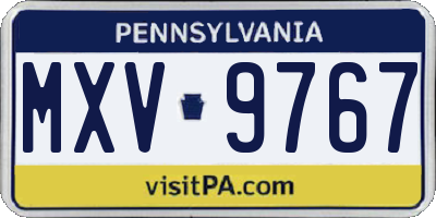 PA license plate MXV9767
