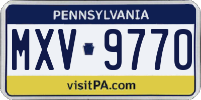 PA license plate MXV9770