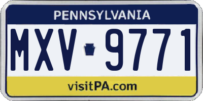 PA license plate MXV9771