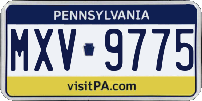 PA license plate MXV9775