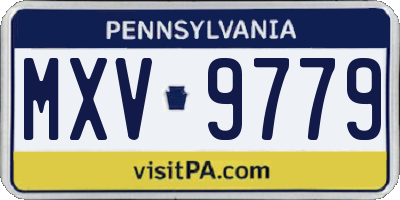 PA license plate MXV9779