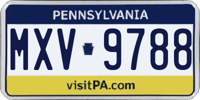 PA license plate MXV9788