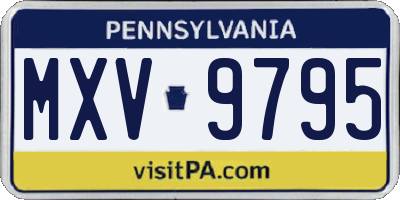PA license plate MXV9795