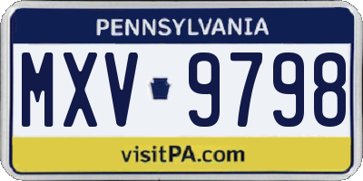 PA license plate MXV9798