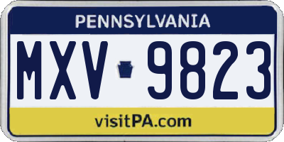 PA license plate MXV9823