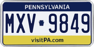 PA license plate MXV9849