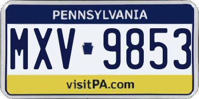 PA license plate MXV9853
